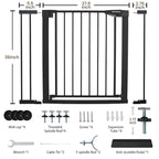Mumeasy 36" High Extra Tall Dog Gate, 29.6"-40.5" Wide Pressure Mounted Tall Baby Gate for Dog, Auto Close Pet Gate with Door for Stairs,Doorways,House,Black