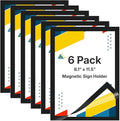 OWLKELA 6 Pack 8.5x11 Inch Magnetic Sign Holder‌, ‌Adhesive Frame‌ with Strong Magnet, ‌Magnetic ‌Document Sleeve‌ ‌for Office, School, Restaurant, Store
