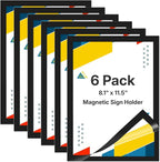 OWLKELA 6 Pack 8.5x11 Inch Magnetic Sign Holder‌, ‌Adhesive Frame‌ with Strong Magnet, ‌Magnetic ‌Document Sleeve‌ ‌for Office, School, Restaurant, Store
