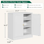 Storage Cabinet, Metal Bathroom Floor Organizers and Storage Cabinets, Freestanding Small Cabinet for Restroom, 3 Shlves Home、Bathroom、Living Room Cabinets - White
