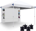 Sekey 10x10 Pop Up Canopy with Pockets Sidewall, One Push Setup Instant Outdoor Gazebo, Instant Easy Up Canopy with UPF50+ Top, 4 Weight Bags for Events, Beach, Patio, Camping