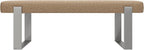 VANT Upholstered Bed Bench - Faux Merino Wool Camel - Brushed Nickel - Contemporary Modern, Bedroom Bench Seat, Hallway, or Entryway