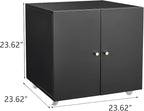 Print Mobile Printer Stand, Rolling Filing Cabinet, Lateral Office Filing Cabinet fits A4 or Letter Size for Home Office (Black, H23.62)