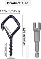50 PCS Black Eye Screw Hooks for Hanging Heavy Duty with Safety Buckle.Metal Ceiling Hooks for Hanging Plants Cup Wind Chime Bird Feeders Patio Lights at Indoor&Outdoor