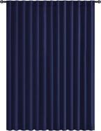 Hiasan Blackout Patio Sliding Door Curtain Extra Wide Thermal Insulated Blind Privacy Room Divider Curtain with Back Tab & Rod Pocket for Bedroom Partition Glass Door (100 x 84 Inches, Navy Blue)
