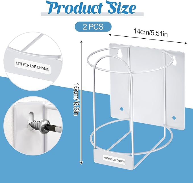 Maxcheck 2 Pack Wall Mounted Wipes Holders, Wall Brackets for Cleaning Wipes, Space-saving Organizer for Kitchen, Bathroom, Household, Office, Hospital, Gym, Public Restrooms(White)