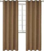 BGment Blackout Curtains for Living Room - Grommet Thermal Insulated Room Darkening Curtains for Bedroom, 2 Panels of 52 x 84 Inch, Taupe