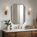 ANDY STAR Brushed Bronze Scalloped Mirror, 22"x30" Bathroom Vanity Mirror, Antique Scalloped Mirror in Premium Stainless Steel Frame, Timeless Shape with Unique Flair, Ideal for Home Remodel