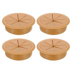 uxcell 4 Pcs Desk Grommet, 3.15 inch 80mm Desk Cable Hole Cover Wire Hole Insert for Home Office Table Cabinet Cord Organizer, Brown