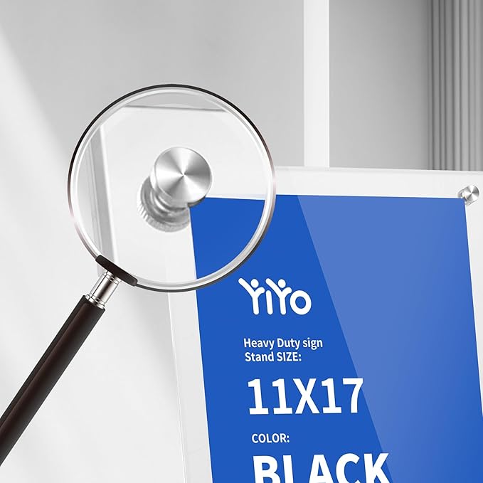 YIYO Sign Stand Poster Stand，adjustable heavy duty pedestal Sign Holder Floor Stand，acrylic frame floor standing for display menu 11 * 17 inch，Black (acrylic frame 11 * 17 Black)