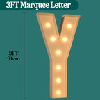 Marquee Letters 3 Feet Tall, 3FT Large Light up Letters Y, Big Sign Y with Warm White Light for Birthday Wedding Proposal Engagement Graduation Party Backdrop Decorations
