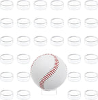 Wyn-MART 30 Pcs Ring Golf Ball Display Case 1.22 Inches Clear Baseball Holder Golf Ball Holder Small Baseball Acrylic Stands Round Ring Stand Acrylic Display Stands for Small Balls, Egg, Spheres
