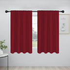 Easy-Going Rod Pocket Blackout Curtains for Bedroom, Room Darkening Window Curtains for Living Room, Thermal Insulated Noise Reduction Solid Window Drapes, 2 Panels(42x54 in, Christmas Red)
