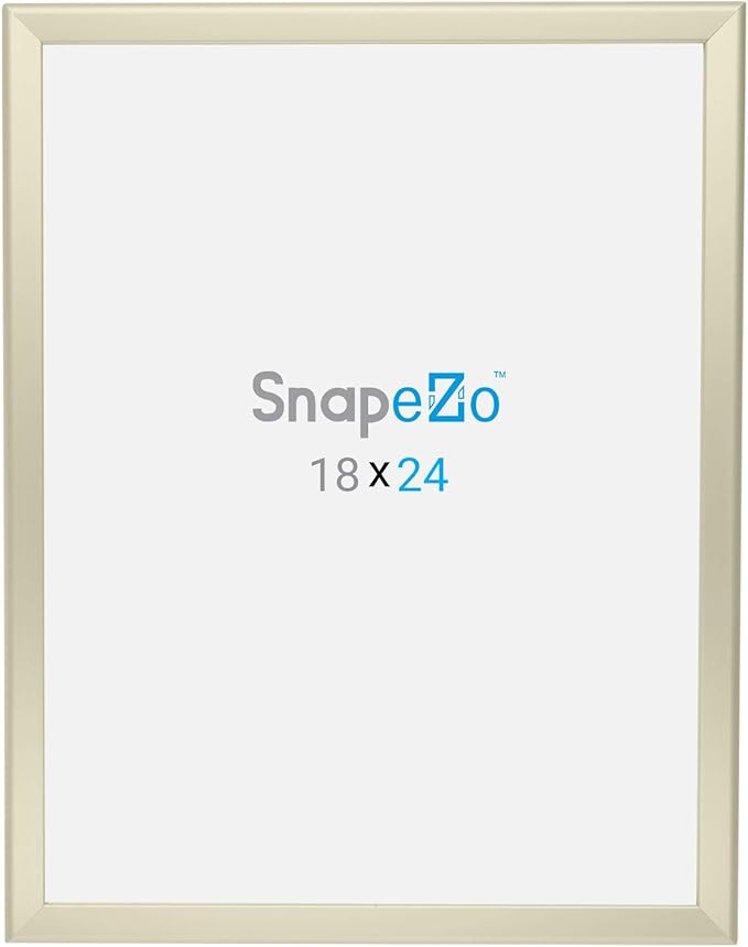 SnapeZo Photo Frame 18x24, Off-White, 1.25 Inch Aluminum Profile, Front-Loading Snap Frame, Wall Mounting, Professional Series