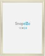 SnapeZo Photo Frame 18x24, Off-White, 1.25 Inch Aluminum Profile, Front-Loading Snap Frame, Wall Mounting, Professional Series
