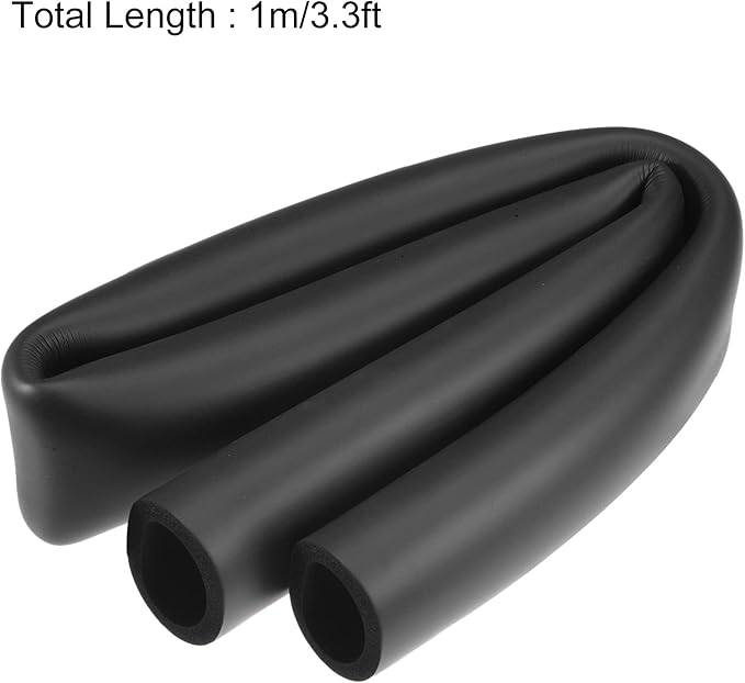 uxcell Foam Tubing for Handle Grip Support, Pipe Insulation, 38mm ID 53mm OD 1m Length Black