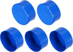 uxcell 5pcs Rubber End Caps 100mm(4 Inch) ID Vinyl PVC Round Tube Bolt Cap Cover Screw Thread Protectors Blue