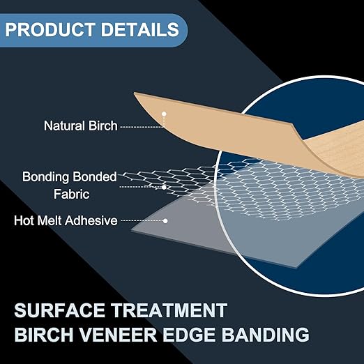 PATIKIL Maple Edge Banding, 3 Inch x 49.2 ft Wood Veneer Tape Pre-glued Flexible Plywood Edge Banding with Hot Melt Adhesive for Furniture Restoration