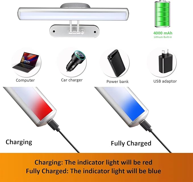 MIOBLUE Wireless Picture Light with Remote, Rechargeable Battery Art Display Light with Remote Control, Dimmable/Timer Off Painting Light, 3 Lighting Modes Full Metal Dartboard Lights (Silver-1Pack)