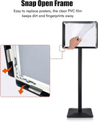 Sign Stand for Display, 11lbs Integrated Rod Heavy Duty Pedestal Floor Signage Stand Holder, for Outdoor or Indoor Advertising (8.5 x 11, Black)