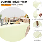 SEPARO 2 Pack 6 Ft Ivory Spandex Table Cover Fitted Rectangular Tablecloth Stretchable Fabric Table Cloth 6 ft Wrinkle-Free for Party Tradeshows Banquet Weddings Cocktail