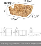 StorageWorks Wicker Basket for Pantry Organizers and Storage, Stackable Water Hyacinth Storage Baskets for Pantry Shelves, 2-Pack