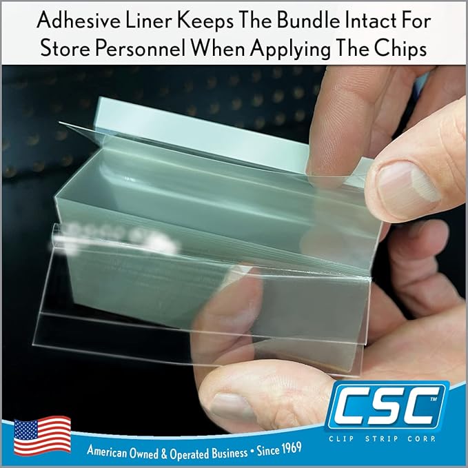 Price Data Channel Label Holder Chips, Clear Plastic Tags, 3" L x 1.25" H, 10 Mil Thick, Gondola Shelf Edge, Reusable, Made for Point of Purchase Shelf Molding by Clip Strip Corp, 2000 Pack