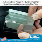 Clip Strip Corp. Price/Data Channel Label Holder Chips, Clear Plastic Tags, 3.5" L x 1.25" H, 7.5 Mil Thick, Gondola Shelf Edge, Reusable, Made for Point of Purchase Shelf Molding (500)