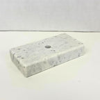 Genuine Marble Trophy Base – Polished Beveled Display Stand with Center Hole, 3/4" Thick, Multiple Sizes for Awards, Crafts & 3D Prints (White Marble, 2x4 inch)