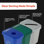 City Box 7 Gallon Waste Bin Trash Can with Lid for Residential, Offices, and Commercial Recycling - NYC Compliant - Black