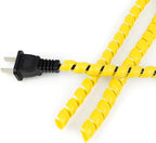 Spiral Cable Wrap, 16.4ft, 33ft Wire Protection Sleeve Cover Cable Organizer Pipe Flexible Spiral Wrap Winding Tube Prevent Cat from Chewing Cables (Yellow, 10mm (3/8")-33ft)