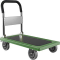 Upgraded Foldable Push Cart Dolly | 680 lbs. Capacity Moving Platform Hand Truck | Heavy Duty Space Saving Collapsible | Swivel Push Handle Flat Bed Wagon - Green