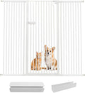 Lumizone Extra Tall Cat Gate 55.12" High Pressure Mounted Extra Wide 2025 New (17 Sizes) 1.37" Gap No Drilling Auto-Close One-Handed Operation Tall Pet Gate for Dogs(White, 55.12" H x 63.39"-67.71" W)