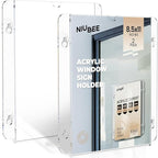 NIUBEE Acrylic Window Sign Holder with Suction Cups 8.5 X 11, Clear Acrylic Frames Glass Door Mount, Displaying Flyers, Notices and Menus, for Office, Store, Home, Restaurant (2 Pack)