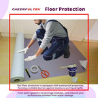 Heavy-Duty Temporary Floor Protection, All Purpose Scratch & Waterproof-Worry Free, Underlayment, Renovation & Construction Canvas Drop Cloth Tarp, Anti-Slip, Durable, Reusable 3'x150'-450 SQFT