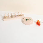 GemeShou single maple Jewelry display Tray for selling, Wooden hexagon display riser for jewelry, Jewelry retail shop display stand, photography props【maple Hexagon single Small】