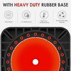 Fluorescent Orange PVC Traffic Cones, Heavy-Duty Black Base Garage Parking Lot Cone Structurally Stable Weatherproof Road Construction Safety Cones (4, Orange, 28" Large)