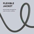 6 Ft Heavy Duty Indoor Outdoor Extension Cord - 16/3 SJTW Waterproof Power Cable with 3 Prong Grounded Plug, Grey - Durable, Weather Resistant, for Home, Garden, and Worksite Use.