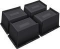 Bed Risers 5 Inch Heavy Duty,Oversized Couch Risers, Extra Wide Furniture Risers for Sofa Table Desk Headboard Chair Lifting,Rectangle Risering Blocks Support 6000 lbs(4 Pack Black)