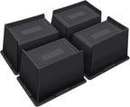 Bed Risers 5 Inch Heavy Duty,Oversized Couch Risers, Extra Wide Furniture Risers for Sofa Table Desk Headboard Chair Lifting,Rectangle Risering Blocks Support 6000 lbs(4 Pack Black)