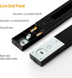 VANoopee H Track Lghting Rails 8FT H Type Track Light Rails Black H Track Rail Kit, End Caps & Live End Feed Connector Included, Compatible with Single Circuit 120V H Style Track System & Track Heads
