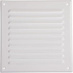Vent Systems - 6 x 6 Inch (Inner) Pack of 2 White Metal Square Soffit Air Vent Grille Cover, Register Vent Deflector Louver Built-in Mesh HVAC for Bathroom Home Office Kitchen 8" x 8" (Outer)