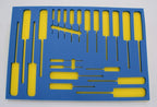 5S TOOL BOX SHADOW FOAM ORGANIZERS (2 COLOR) CUSTOM SIZE (20" x 40", Blue Top/Yellow Bottom)
