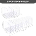 SSAWcasa Closet Purse Organizer, Purse Storage Organizer, Acrylic Purses Shelf Divider Holder, Clear Clutch Women Bag Organizers, Adjustable Handbag Separator Rack for Bathroom Office Bookshelf