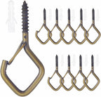 10 PCS Eye Screw Hooks for Hanging Heavy Duty with Safety Buckle.Metal Ceiling Hooks for Hanging Plants,Cup,Wind Chime,Bird Feeders,String Lights at Indoor&Outdoor,2.36 Inches Black