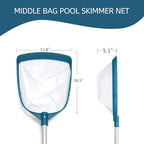 POOLWHALE Upgrades Swimming Pool Leaf Net Skimmer Rake with Adjustable Aluminum Pole and Nylon Medium Fine Mesh for Cleaning Swimming Pools, Hot Tubs, Spas and Fountains