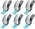 BETCKEY - Continuous Length Labels Replacement for Brother DK-2210 (1.1 in x 100 ft), Compatible with Brother QL Label Printers [6 Rolls/Continuous Labels, Light Blue]