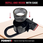 Packing Tape Dispenser - Heavy Duty Shipping Tape Dispenser for Boxes, Refillable, Fits Standard Bulk Tapes Up to 2" Wide - Razor-Sharp Cutting Packaging Tape Dispenser (1-Count)