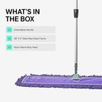 36 Inch Purple Commercial Dust Mop & Floor Sweeper with Extendable Handle – Mop for Hardwood, Tile, and Concrete Floor Cleaning