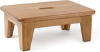 CONSDAN Oak Step Stool for Bed, Wooden Stool for Adults & Seniors - 6.5" High, Non-Slip Mat, No Assembly Needed, Solid Wood, Natural Color